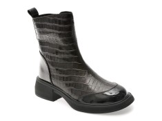 Ghete FLAVIA PASSINI negri, 56148, din piele naturala