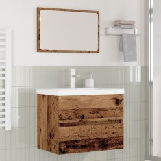 vidaXL Set de mobilier pentru baie 3 pcs Lemn vechi 60 x 38.5 x 45 cm foto