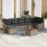 vidaXL Set canapea de grădină 8 pcs Gri 55 x 55 x 37 cm Ratan sintetic