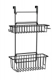 Suport depozitare suspendabil pentru bucatarie, Wenko, Flexi Black, 32 x 47 x 12.5 cm, metal, negru