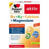 Vitaminele D3 + K2 + Ca + Magneziu, Doppelherz, 30 comprimate