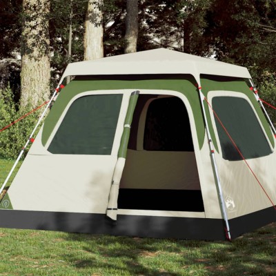 vidaXL Cort de camping cupolă 4 persoane, setare rapidă, verde foto