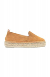 Manebi espadrile din piele intoarsa Double Sole Espadrilles culoarea maro, cu platforma, R 3.9 D0