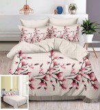 Cumpara ieftin Lenjerie Pat Elena Sf067, Bumbac, 4 Piese, Fara Elastic, Alb, Imprimeu