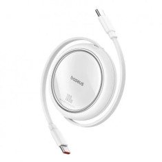 CABLU alimentare si date Baseus Free2Pull Mini, Fast Charging Data Cable pt. smartphone, retractabil, USB Type-C la USB Type-C 60W, 1m, alb &quot;P10364500