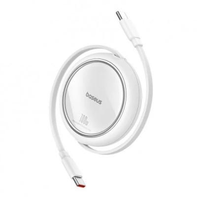 CABLU alimentare si date Baseus Free2Pull Mini, Fast Charging Data Cable pt. smartphone, retractabil, USB Type-C la USB Type-C 60W, 1m, alb &amp;quot;P10364500 foto