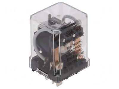 Releu electromagnetic DPDT 12VDC 30A PCB 1,2W foto