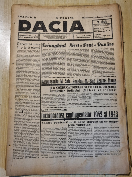Dacia 18 ianuarie 1942-discursul lui goebbles,regele mihai,stiri de pe front
