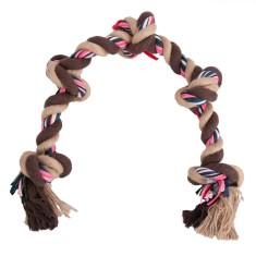 Jucărie C&acirc;ine, Sfoară cu Noduri, Lungime 78 cm, Multicolor