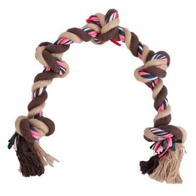 Jucărie C&amp;acirc;ine, Sfoară cu Noduri, Lungime 78 cm, Multicolor foto