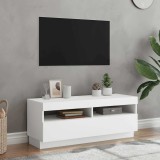 vidaXL Comodă TV cu lumini LED, alb, 100x35x40 cm