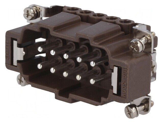 Conector HDC Tată 180&deg;C 10 PE 16A 500V