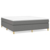 Cumpara ieftin Pat continental cu saltea, gri inchis, 160x200 cm, tesatura
