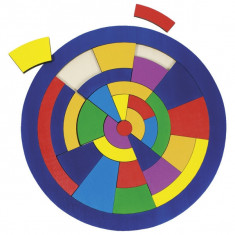 Puzzle circular din lemn Combinatii de culori 29 piese