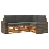vidaXL Seturi de canapele cu pernă 4 pcs Lemn Solid de Acacia 3384308