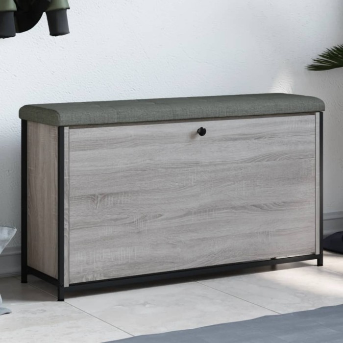 vidaXL Bancă de pantofi cu sertar rabatabil, gri sonoma, 102x32x56 cm 835130