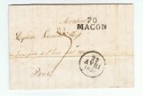 France 1828 Postal History Rare Cover + Content 70 MACON to PARIS D.816