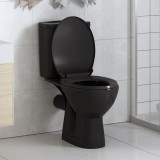 vidaXL Capac WC cu &icirc;nchidere silențioasă, eliberare rapidă, negru 145021