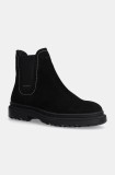 Gant botine din piele intoarsa Timbly femei, culoarea negru, cu toc plat, izolare usoara, 29553800 G00