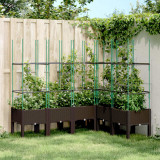 VidaXL Jardinieră de grădină cu spalier, maro, 160x120x142,5 cm, PP
