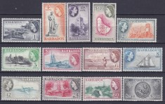 DB1 Barbados 1953 Pasari Corabii Ocupatii 13 v. MLH vagi urme sarniera 2 poze