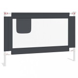 Cumpara ieftin Balustrada de protectie pat copii, gri inchis, 100x25 cm textil