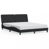 Gossi cadru de pat cu lumini led, negru, 160x200 cm, catifea