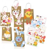 Set de 12 pungi si 3 coli cu autocolante pentru Paste SHJOEE, hartie, multicolor, 16 x 8 x 21 cm / 18 x 25 cm