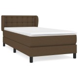 Cumpara ieftin Pat box spring cu saltea, maro inchis, 100x200 cm, textil