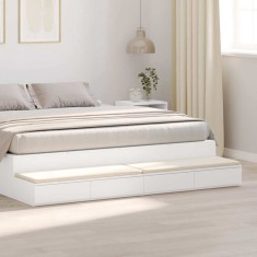 vidaXL Sertare de pat, alb, 200x36,5x16,5 cm lemn prelucrat