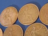 Lot 12 monede One 1 penny diferite ca an, UK, (poze) [12A], Europa