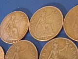 Lot 12 monede One 1 penny diferite ca an, UK, (poze) [12A]. Discount conform descriere [10 - 20 %. Vezi descrierea.].
