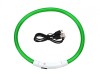 Zgarda cu iluminare LED pentru caini si pisici, marimea L, reglabila pana la 70 cm, verde, Oem