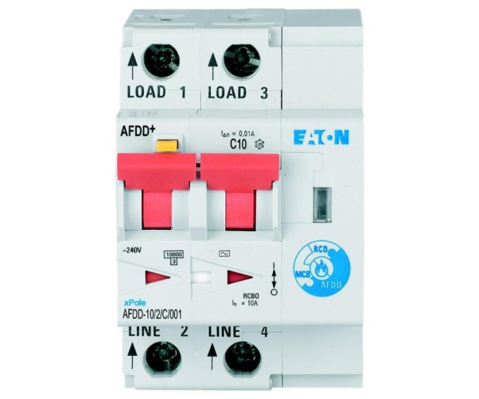Diferential cu detectie arc electric 10A C 10mA 10kA Xpole Eaton AFDD-10 2 C 001