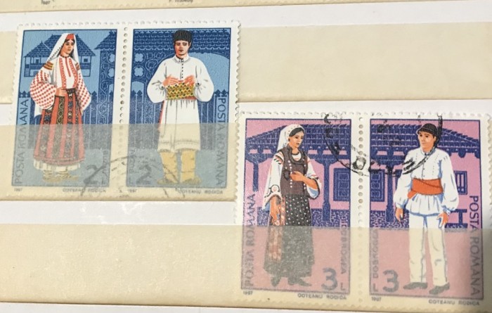 (3) Timbre Serii Romania port Popular