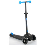 Trotineta QPlay Future Scooter, pentru copii, culoare negru/albastru, Iluminat cPB Cod:1042