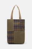 Barbour geantă Barbour Transport Patchwork Tote Bag culoarea verde, UBA0741