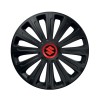 Set 4 capace roti Negre Cu Inel Rosu Trend R14 Compatibil Cu Suzuki, Autohelix MSA