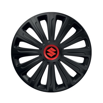 Set 4 capace roti Negre Cu Inel Rosu Trend R16 Compatibil Cu Suzuki foto