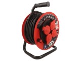 Prelungitor alimentare KEL 3x2,5mm&sup2; bobinat cu 4 prize, negru
