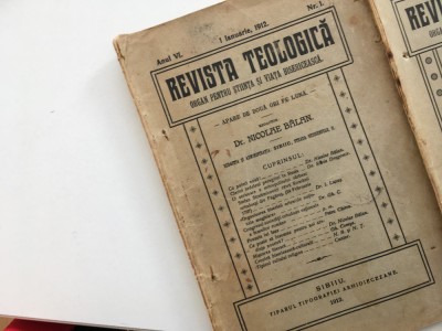 REV. TEOLOGICA -SIBIU 1912-nr1 TEXTE DE I. LUPAS,SILVIU DRAGOMIR,NICOLAE BALAN.. foto