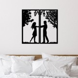Cumpara ieftin Decoratiune de perete Metal Meeting With Love, Negru, 66x1x34 cm, Tanelorn