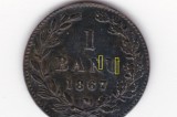 Moneda Romania 1 Banu 1867 H - Monede Romanesti Vechi