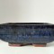 Ghiveci bonsai, ceramica, glazura albastru (M3), 14cm