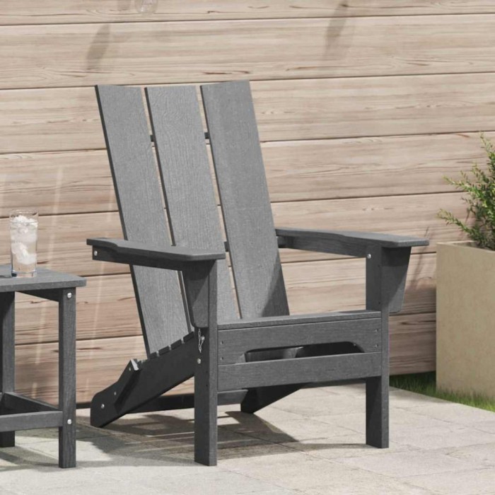 vidaXL Scaun Adirondack pliabil Gri deschis 74,5x80,5x92 cm din HDPE.