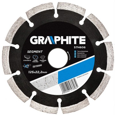 Disc diamantat segmentat pentru zidarie 125mm/22,2mm GRAPHITE 57H606 HardWork ToolsRange foto