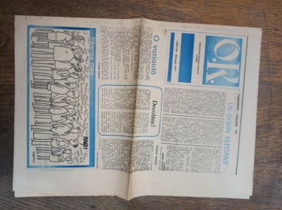 Ziarul O.R. Saptamanal recreativ nealiniat, anul 1/1990, Nr 1 foto