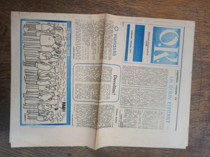 Ziarul O.R. Saptamanal recreativ nealiniat, anul 1/1990, Nr 1