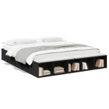 VidaXL Cadru de pat negru 180x200 cm din lemn prelucrat