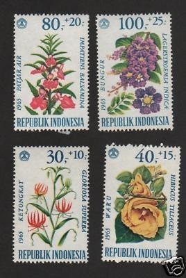 Indonesia 1965 Flowers, MNH AJ.076 foto